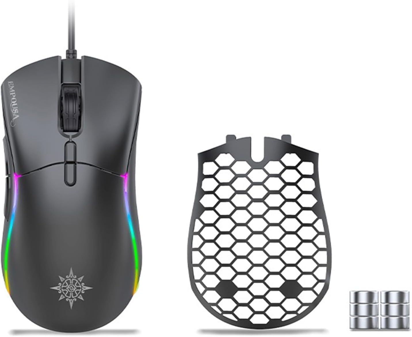 İnca Gaming Mouse IMG-GT20 PRO Optical Gaming Mouse 10000 DPI RGB Logo Effect with Interchangeable Cover, Precise and Quick with Adjustable Weight
