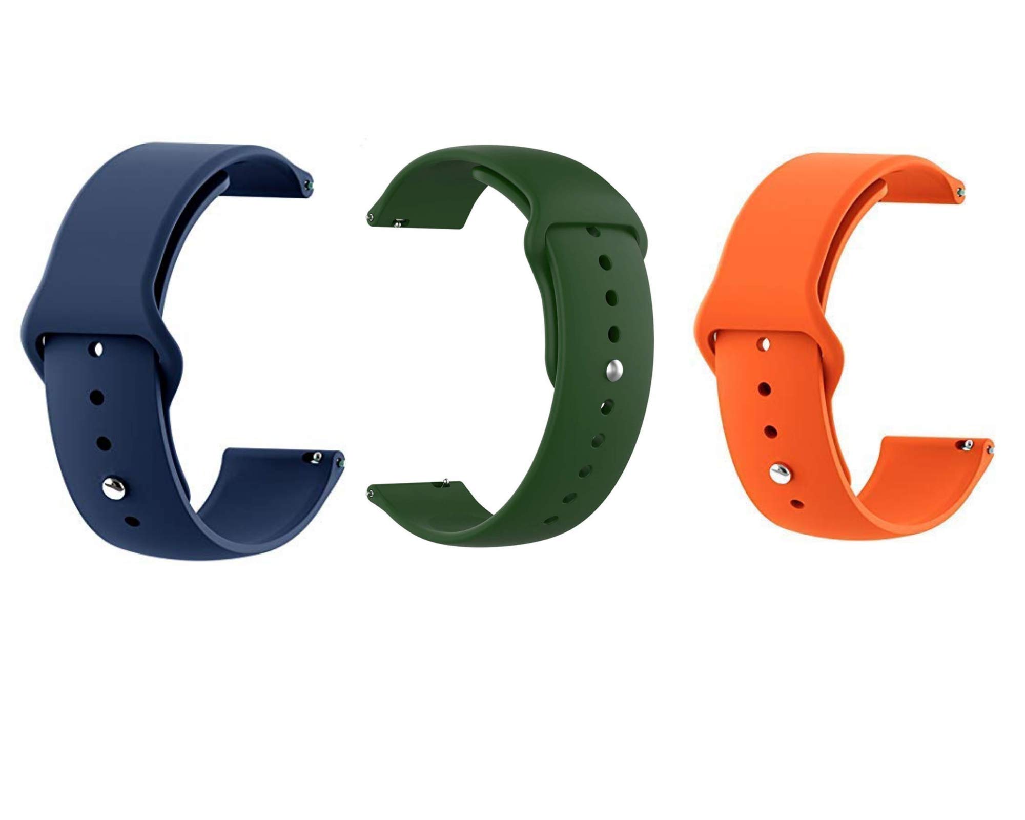 DIVERTS 20 MM Soft Silicon Watch Strap Band Compatible for Samsung Galaxy Watch 4 40mm & 44mm Galaxy Watch 4 Classic - 46mm & 42mm Watch Strap - Quick Release (Pack of 3)