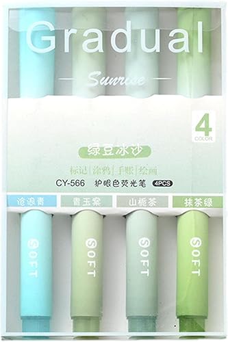 Bolígrafo iluminador 412 colores pastel con punta de cincel suave marcador de resaltador estético sin sangrar de secado rápido para diario agenda