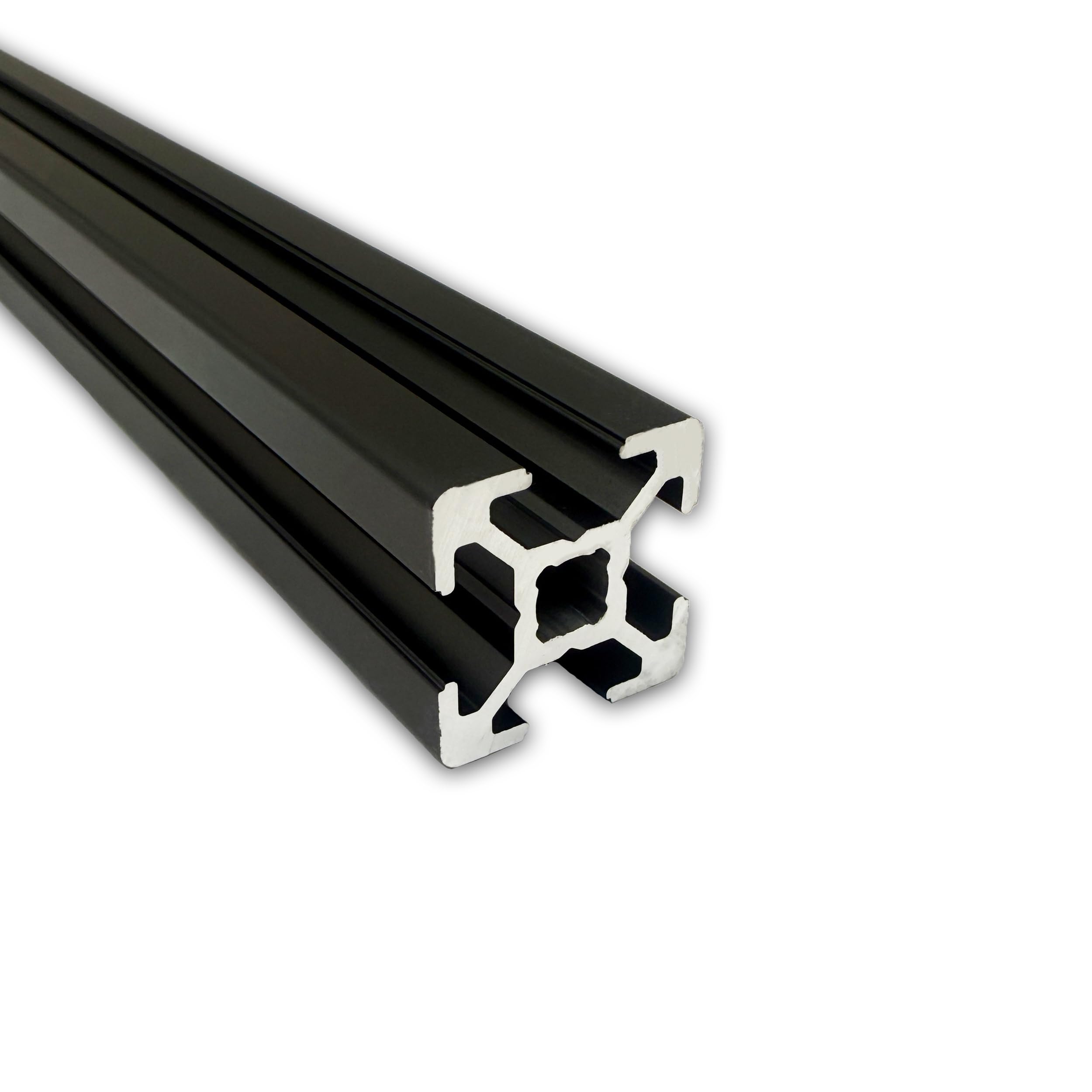Aluprofil 20x20 mm | Nut 6 | 3 Stück mit 2 Meter = 6 Meter | schwarz eloxiert E6/C35 | Aluminium Profil | Nutenprofil | Aluprofil | Alu Profil | Leicht | B-Typ | Montagesystem