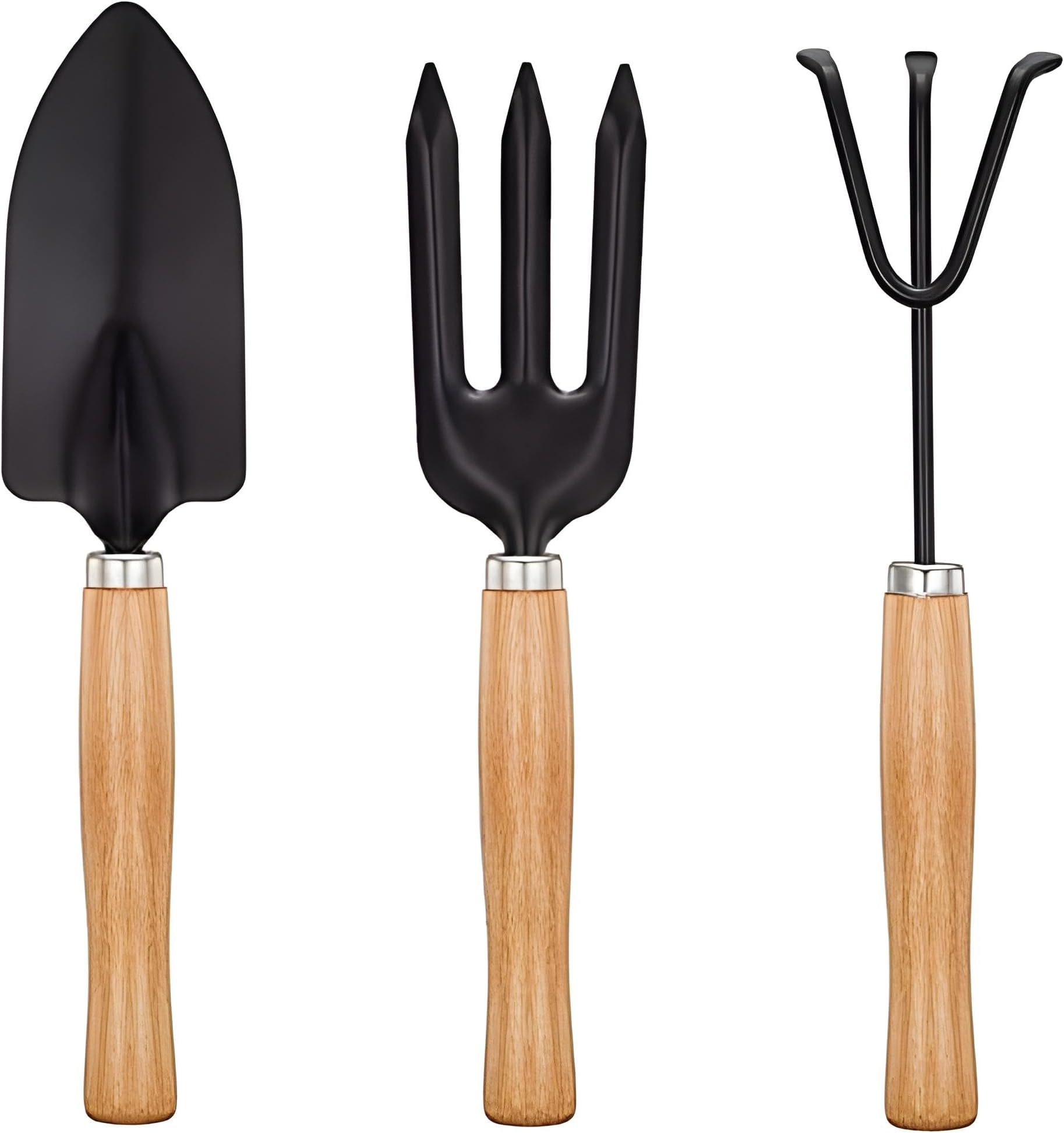 Garth Gardening Combo - Big Sized Hand Cultivator, Small Trowel, Garden Fork (Set of 3)