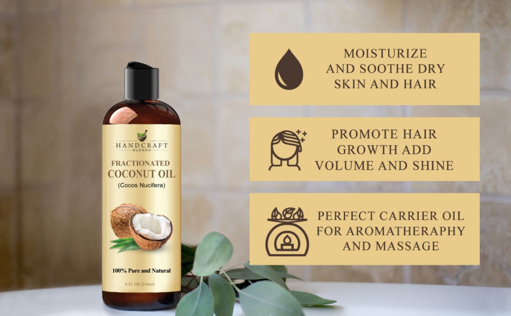 Image showcasing Snapklik.com : Fractionated Coconut Oil - 8 Fl Oz - 100% Pure And ...