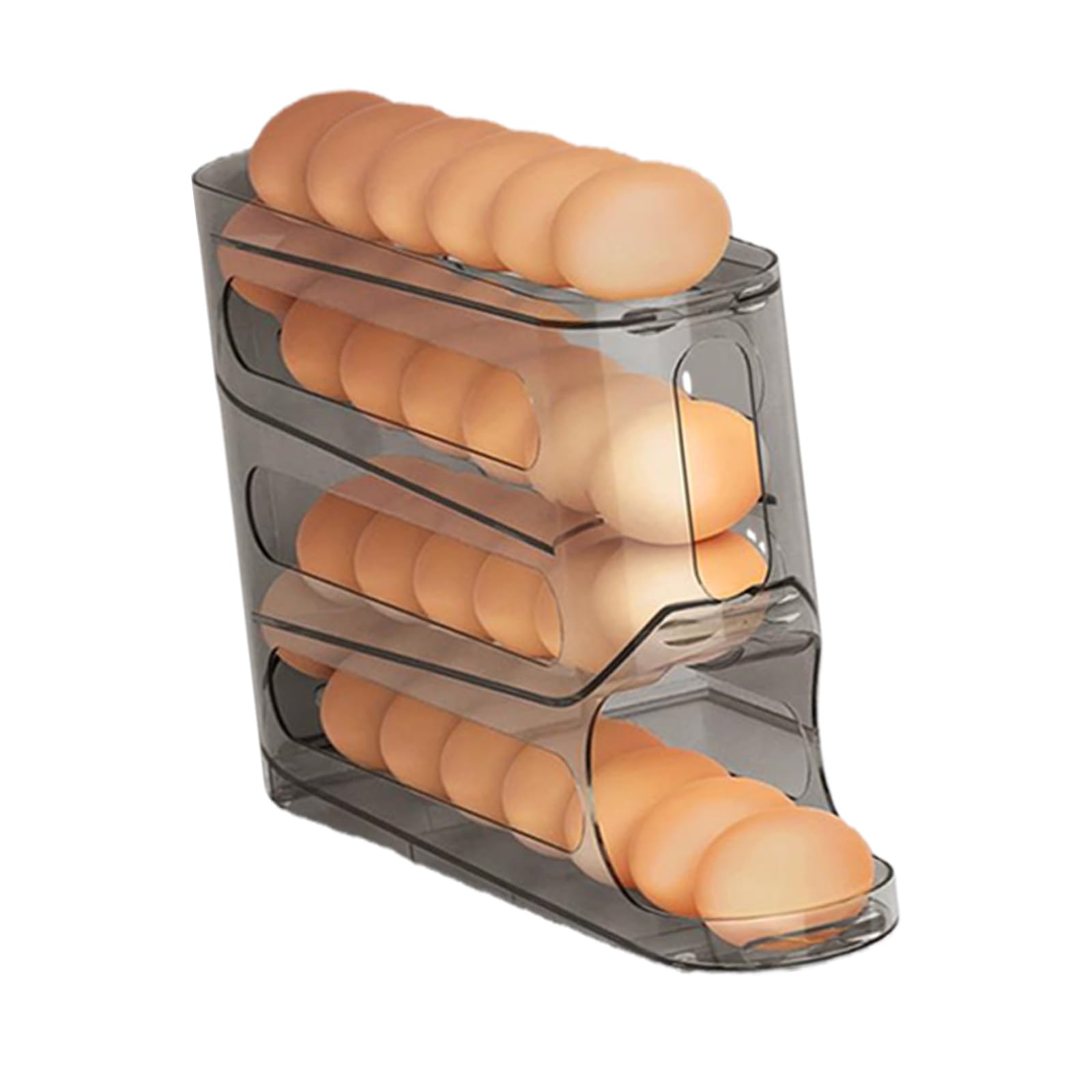 Msioytog A Clear Refrigerator Eggs Organizers With 4 Sliding Layers To Keep Eggs Freshing Nd Visible In Portable Kitchens Fridge Holder