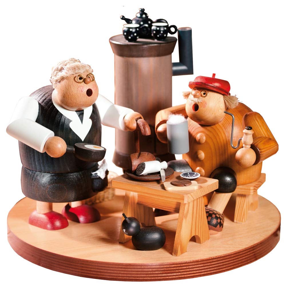 KWO Olbernhau 21575 Räuchermännchen Bauernstube, 3-teilig, 22 cm