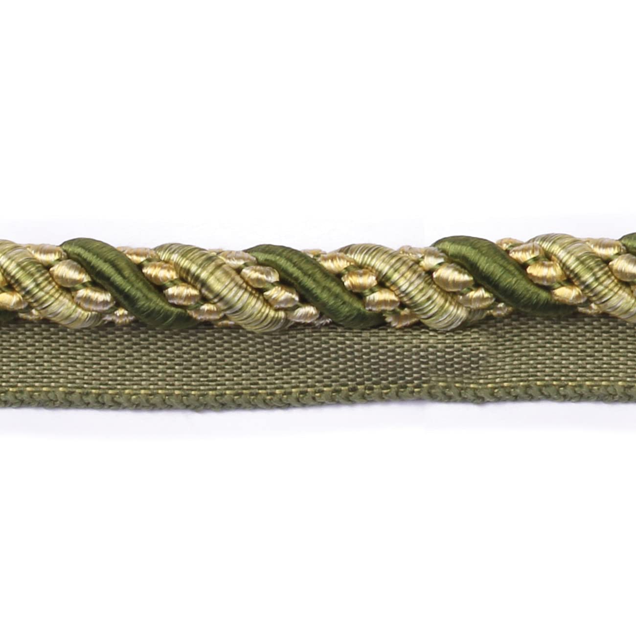 BEL AVENIR 0.43 inch 13 Yards Twisted Lip Cord Trim Basic Sewing Luxury Multicolor Handmade Crafts DIY Crafts Decoration Edge Piping Embellishments (Green)