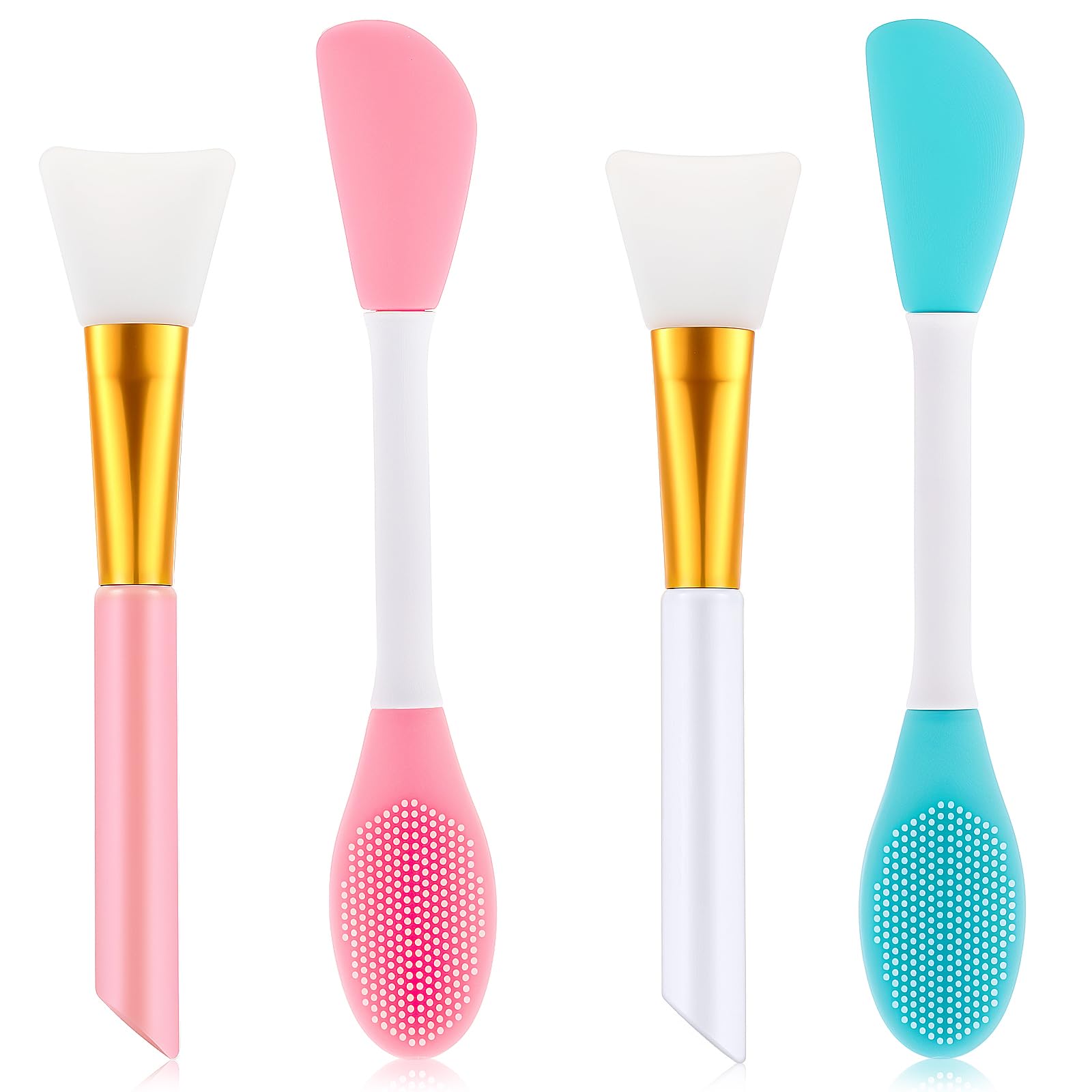4 Pcs Face Mask Applicators, Silicone Face Mask Brush, Reusable Face-Mask Applicator Tool, Facial Brushes Applicator for Apply Skincare Lotion, Gel, Cream, Cosmetic Foundation