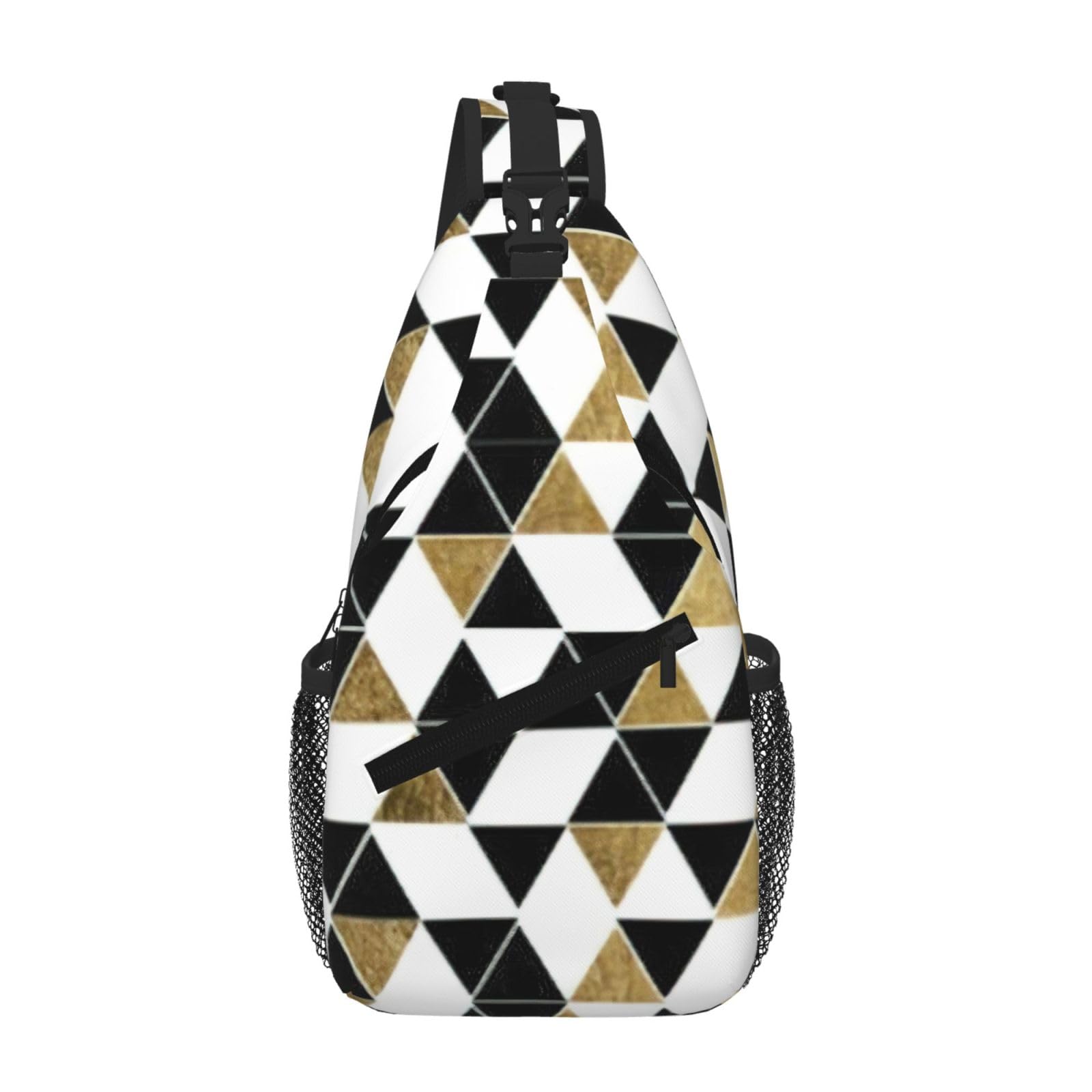 Sac à dos poitrine urbain imprimé triangles pour les sorties décontractées - 8