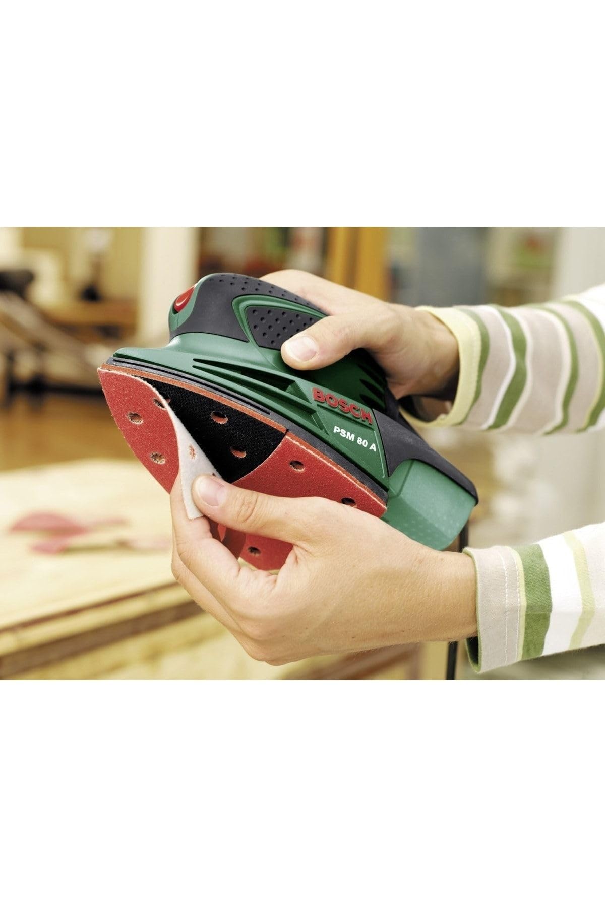 Bosch Home and Garden 0.603.354.000 Levigatrice Palmare, Blu/Rosso