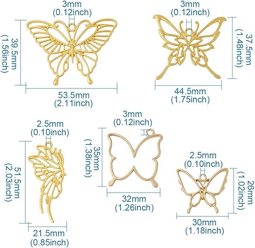 Vista 6 de Dijes de bisel de espalda abierta de estilo surtido, colgantes de marco hueco de metal, dijes de flores prensadas para hacer joyas de resina UV DIY