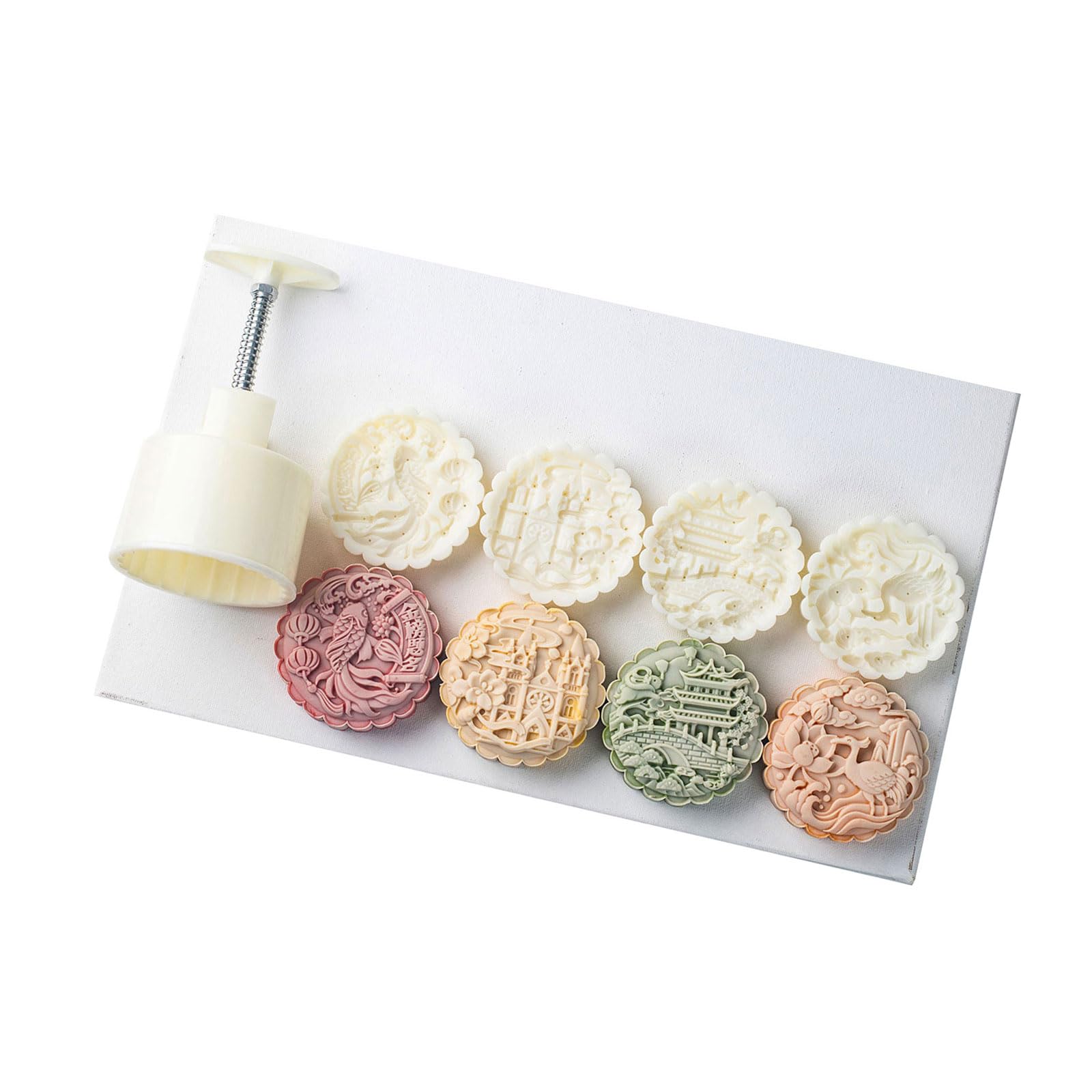 Qusinfc Hand Pressure Pastries Cakes Press Molds ABS Chinese Cookie Bakeware Baking Tool for Dessert Baking Supplies