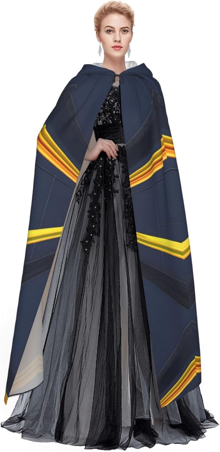 Multidimensional Space Men Women Halloween Role Play Party Decoration Hooded Poncho Black
