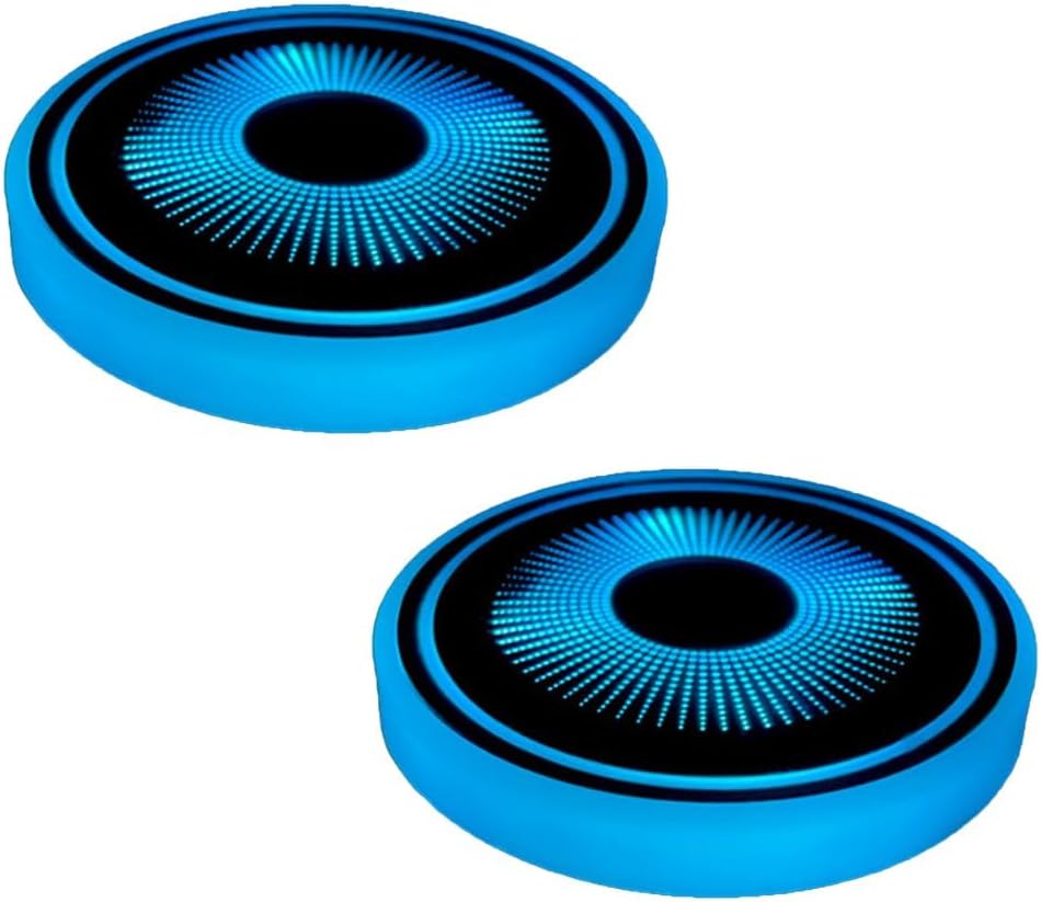 2PCS LED Car Cup Holder Lights, 7 Colors Changing Vehicle USB Charging Cup Holder Insert Coasters, Automotive Interior Atmosphere Lamp Decoration Lighting Accessories, Universal Fit