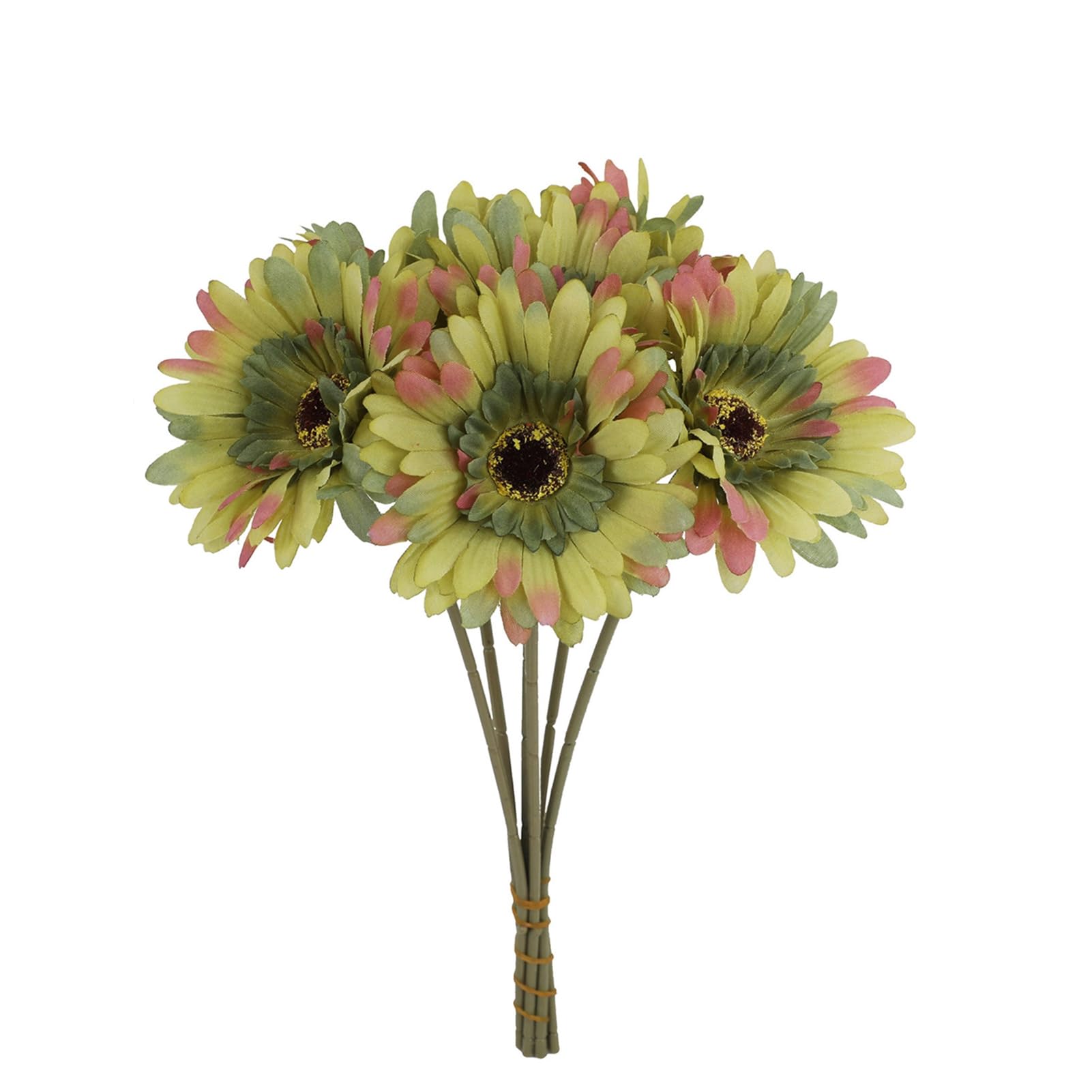 matumou 6 Bundles Artificial Gerbera Flowers with Stems Fake Wildflower Bouquet for Wedding Party Table Centerpiece Indoor Home Vase