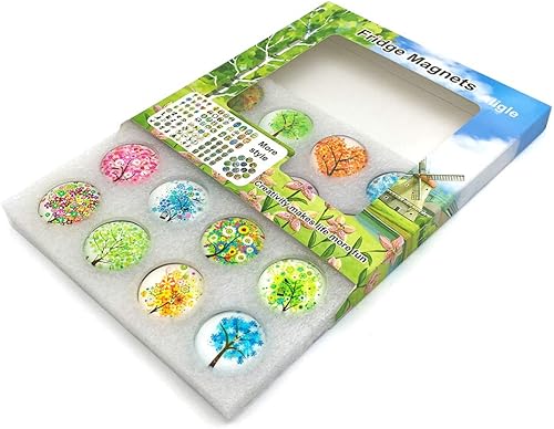 Miniatura 4 de 16 imanes de vidrio para refrigerador calcomanías divertidas para gabinetes de oficina pizarras blancas árbol de la vida fotos decorativas abstractas