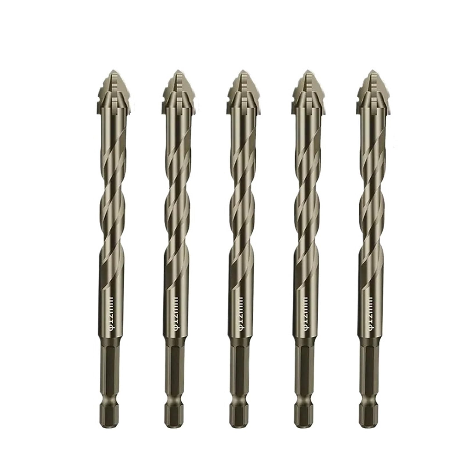Set di punte da trapano con seghettature a quattro bordi da 4-12 mm, strumenti di perforazione multifunzione per vetro, piastrelle e cemento(12mm(5pcs))