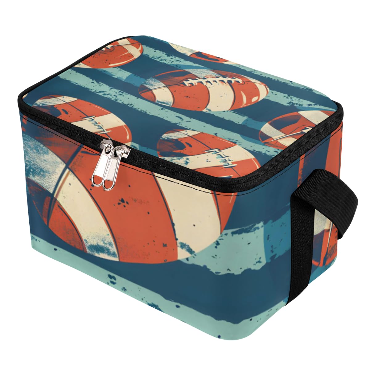 GzLeyigou Lunch Bags for Women Men 9 Cans,Rugby Hot & Cold Food Delivery Bag Insulated Grocery Bag Insulated Lunch Box Cooler Bag for Office Work Picnic Beach