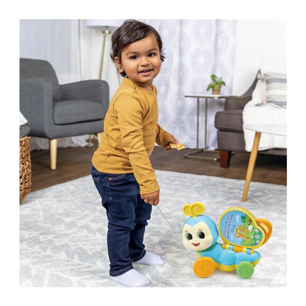 LeapFrog Livre papillon à tirer - Trotteur éducatif avec phrases et chansons, livre d'apprentissage de bébé, jouets d'apprentissage préscolaire, jouet musical pour bébé, à partir de 12 mois