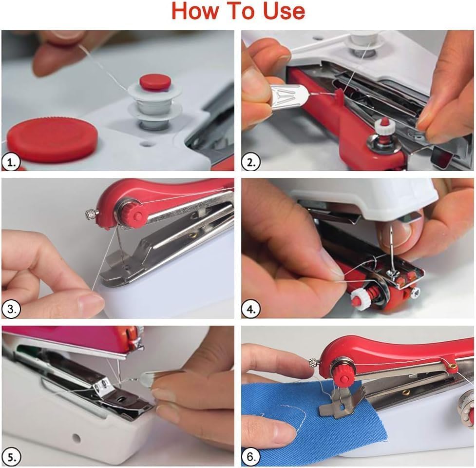 Image of Handheld Sewing Machine, Mini Portable Electric Sewing Machine for Beginners Adult, Easy to Use and Fast Stitch Suitable for Clothes,Fabrics, Cutains,DIY Home Travel (BG29)