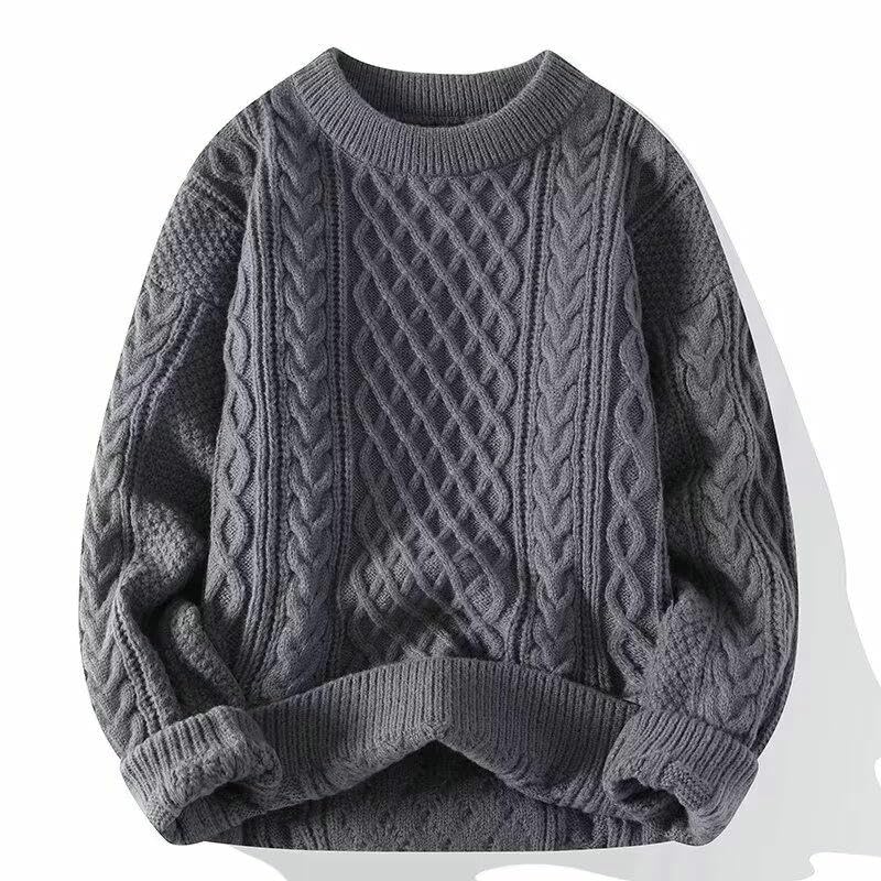 Men's Autumn Winter Lazy Thick Cable Knit Couple Sweater4