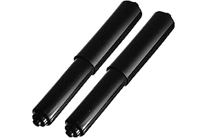 2 Pack - Black Toilet Paper Holder Spring Loaded Roller Replacement Rod