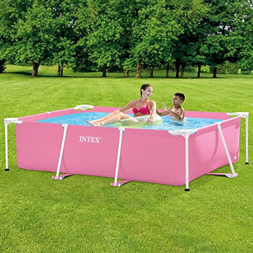 Intex 28266Eh 7 Feet X 4 2 Rectangular Metal Frame Above Ground Outdoor Backyard Swimming Pool, Pink #TOP3