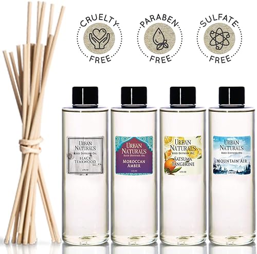 Miniatura 189 de Urban Naturals Reed Diffuser Oil Refill Ocean Mist Sea Salt with Salt Spray, Violet Leaf, Sea Grass, Driftwood 8 oz + Free Reed Sticks, Made in The