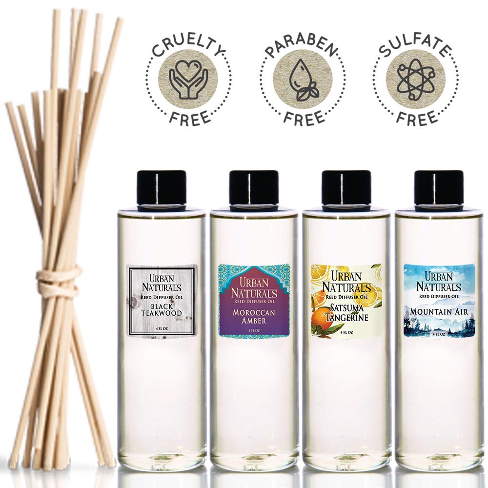 Urban Naturals Wkład do dyfuzora z trzciny cukrowej z bezpłatnym zestawem patyczków trzcinowych – świeżo upieczone, maślane ciasteczka z lukrem imbirowo-waniliowym | świetny zapach kuchni |