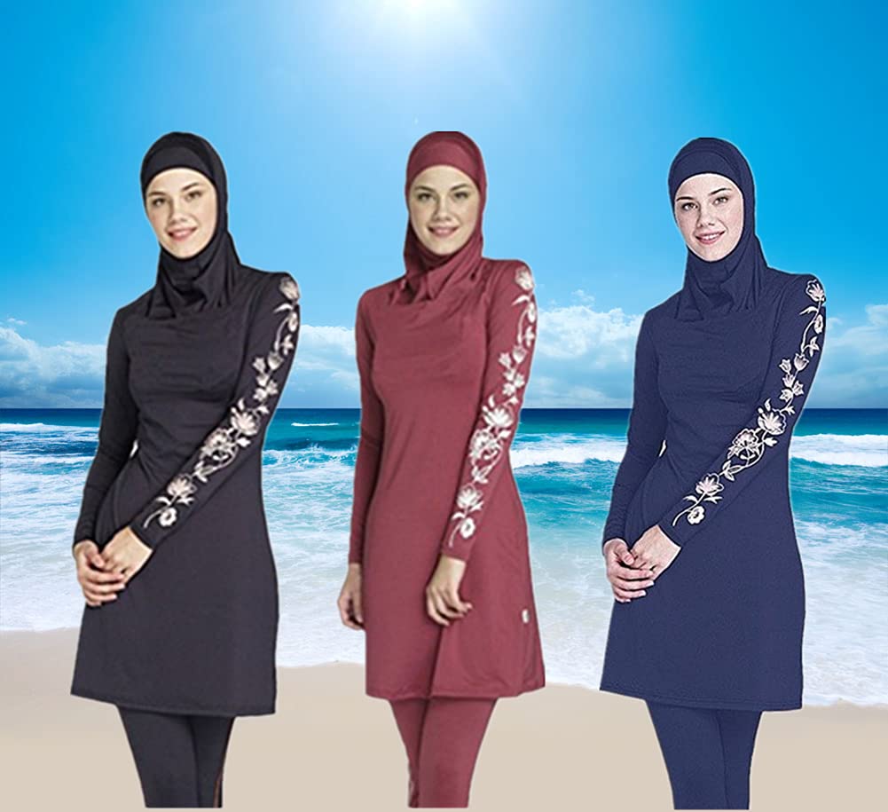 Costume da bagno per donne musulmane, coprenza totale, alla moda, burkini