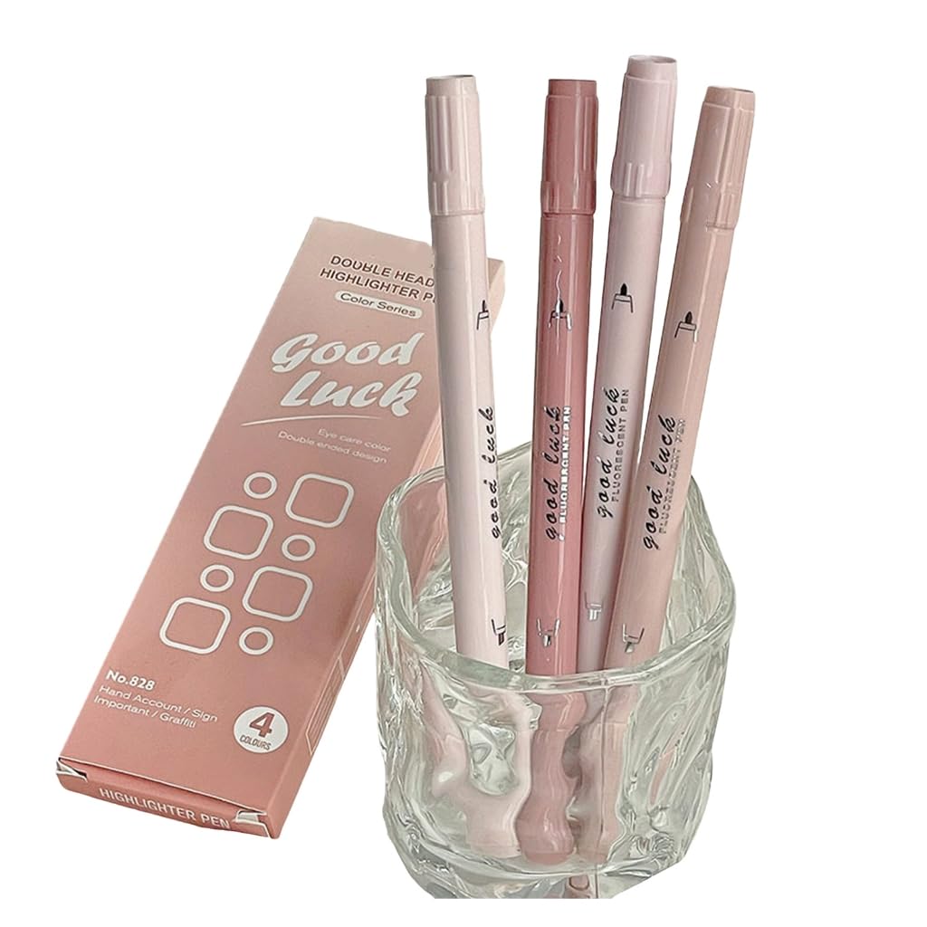 GMBYLBY 4 Pcs Bible Marker Pen Gradients Color Highlighter Markers Double Headed Painting