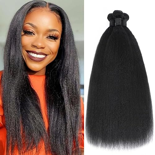 Miniatura 9 de Mironica Extensiones de cabello humano lacio de 20 pulgadas, 1 manojos de cabello humano brasileño 12A, 100% sin procesar, Virgen Remy, doble trama