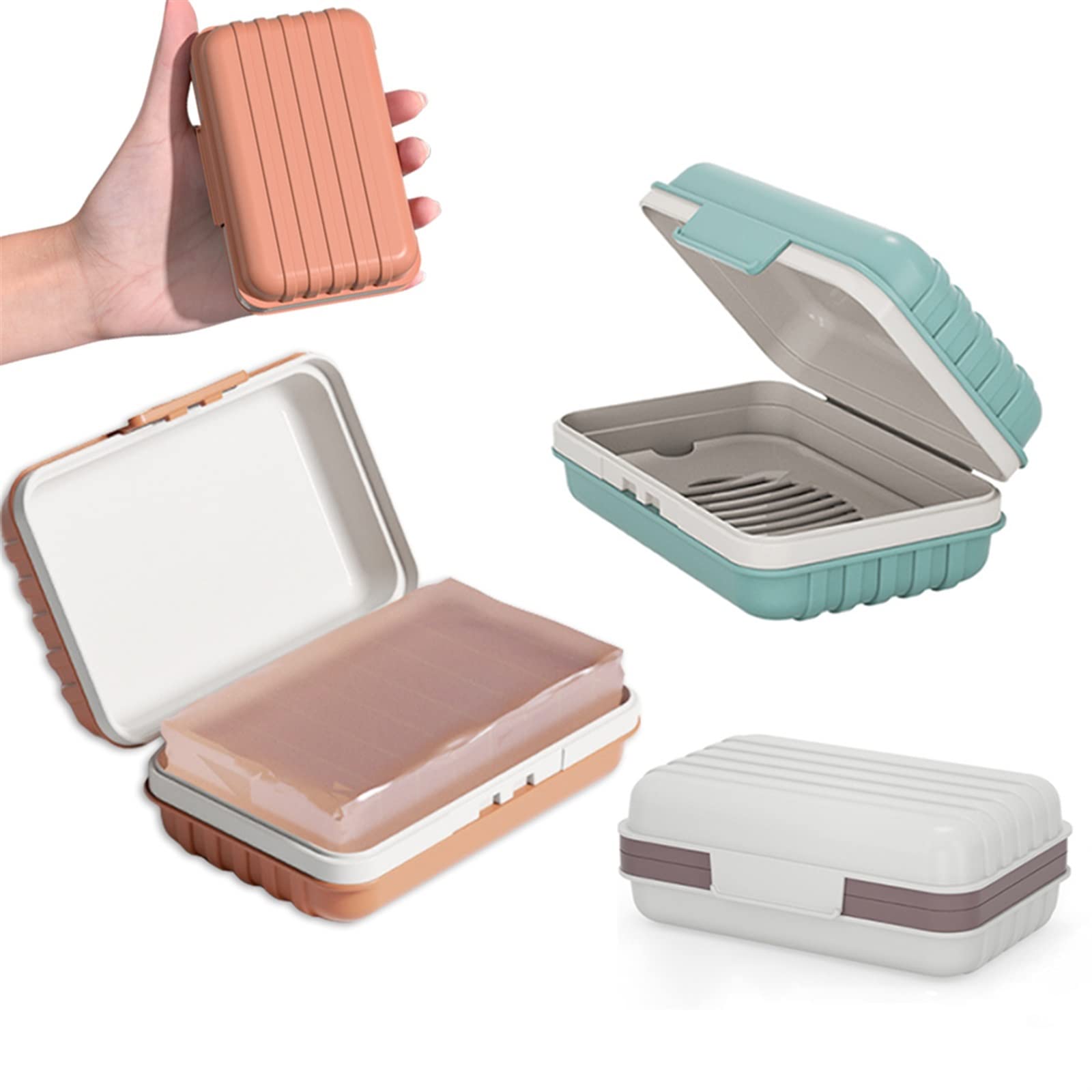 Caja de jabón Jabonera de baño Jabonera de plástico para el hogar con Tapa