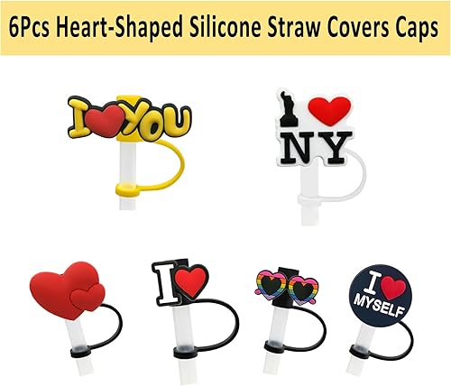 Miniatura 2 de Stanley Cup - 6 tapas de silicona para popotes, reutilizables, portátiles, a prueba de polvo, para popotes de 0.32 a 0.315 pulgadas, tapas con