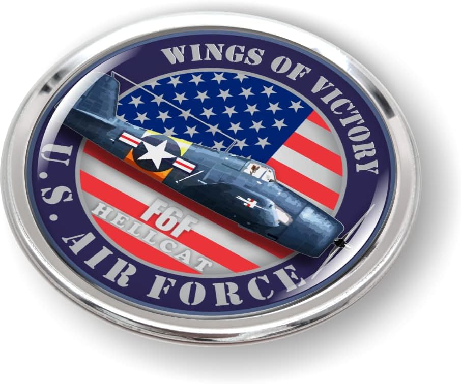 Miniatura 2 de Aviones veteranos de la Fuerza Aérea de los Estados Unidos F6f Hellcat colección de calcomanías de vinilo redondas Wings of Victory 3D Dome