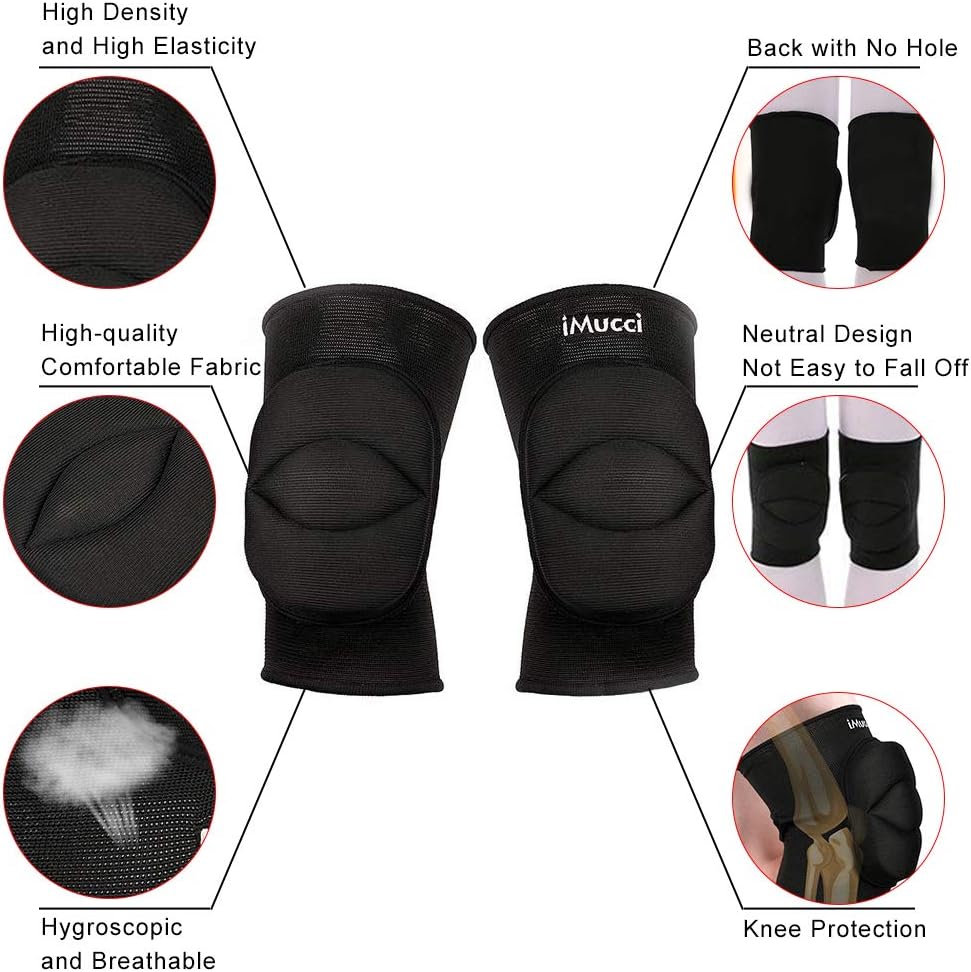iMucci Professional Protective Knee Pads - 0.78 inch Thick Sponge Non-Slip Sports Dance Kneepad (NO Hole) : Sports & Outdoors