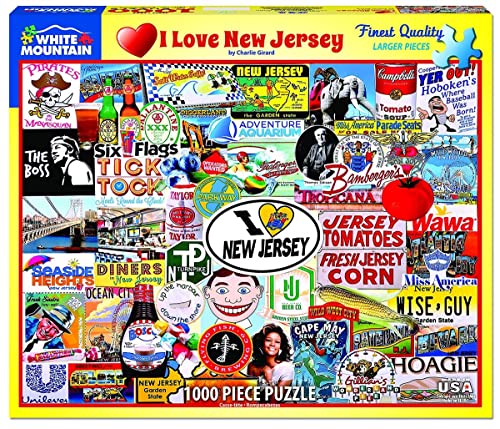 Puzzle de 1000 piezas White Mountain, tema I Love New Jersey, 24"x30"