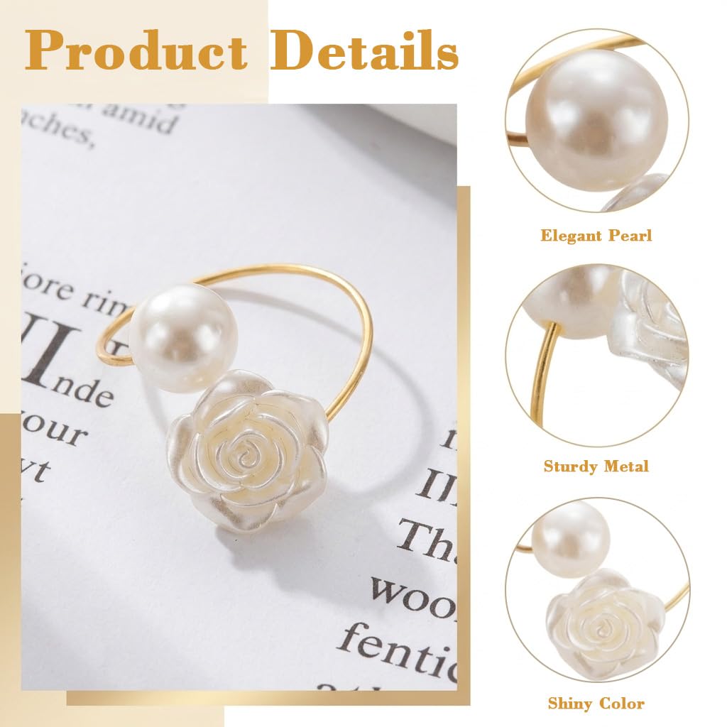 Gold Rose Napkin Rings - Elegant Dining Set -3