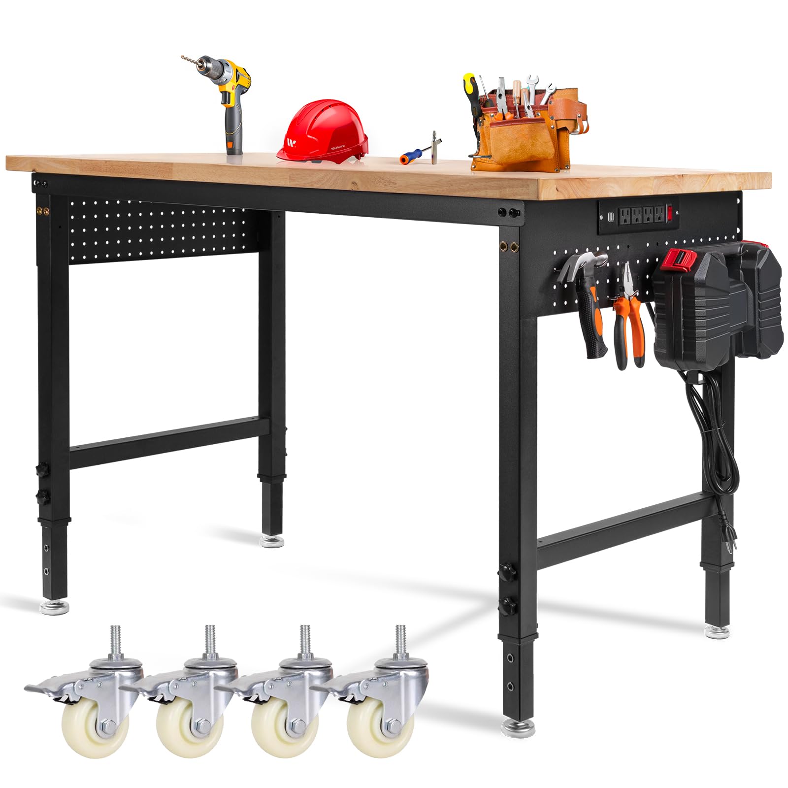 48' MUWOOD Adjustable Workbench with Wheels