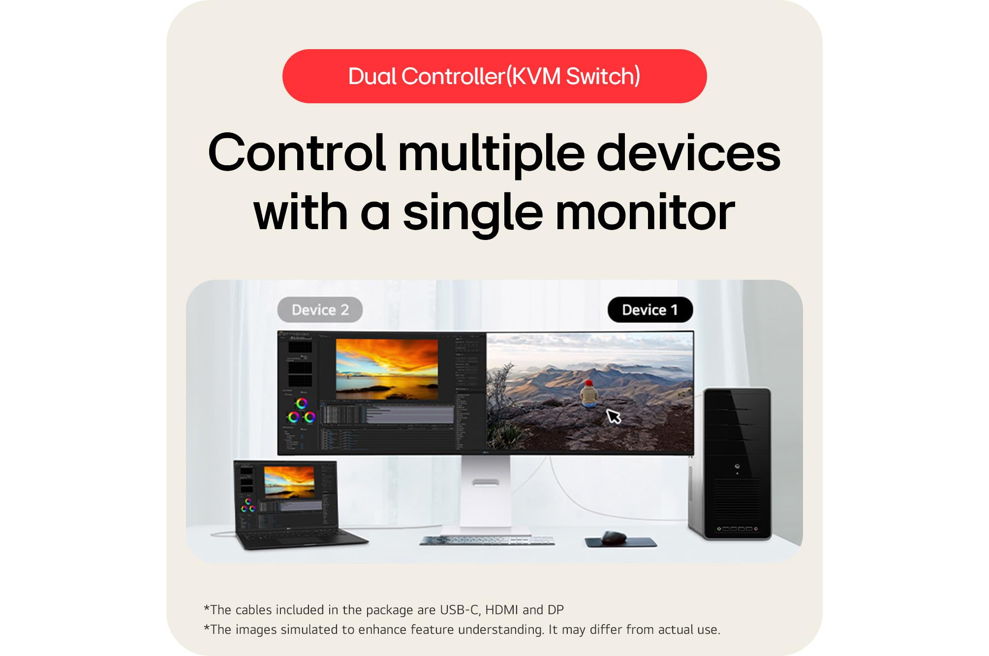 Lg 49u950A-W Monitor Pc 124,5 Cm [49] 5120 X 1440 Pixel Dual Qhd Led Nero, Bianco (49in Ips Wqhd Curved 5120x1440 - 32:9 1000:1 400cd/m2 Hdmi/dp Usb)