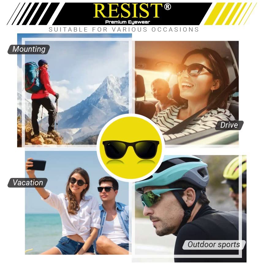 Buy Resist Black Aviator Sunglasses For Men Attractive Coolers For