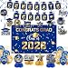 Graduation Decorations 2026 Blue Gold Themed Set - Congrats Grad Banner, Class of 2026 Backdrop, Balloons & Streamers Kit - Complete Party Supplies for High School & College Celebrations
