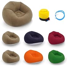 6 Pcs Bean Bag Chairs | Inflatable Chairs with Manual Air Pump | Outdoor Blow up Camping Chairs | Lazy Sofa Portable Loungers Couch | for Movie Bedroom Reading Camping Multi Color