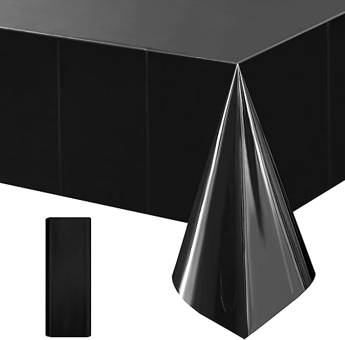 Miniatura 21 de 2 manteles de papel de aluminio color oro rosa de 54 x 72 pulgadas, manteles de plástico desechables impermeables para eventos elegantes, Oro