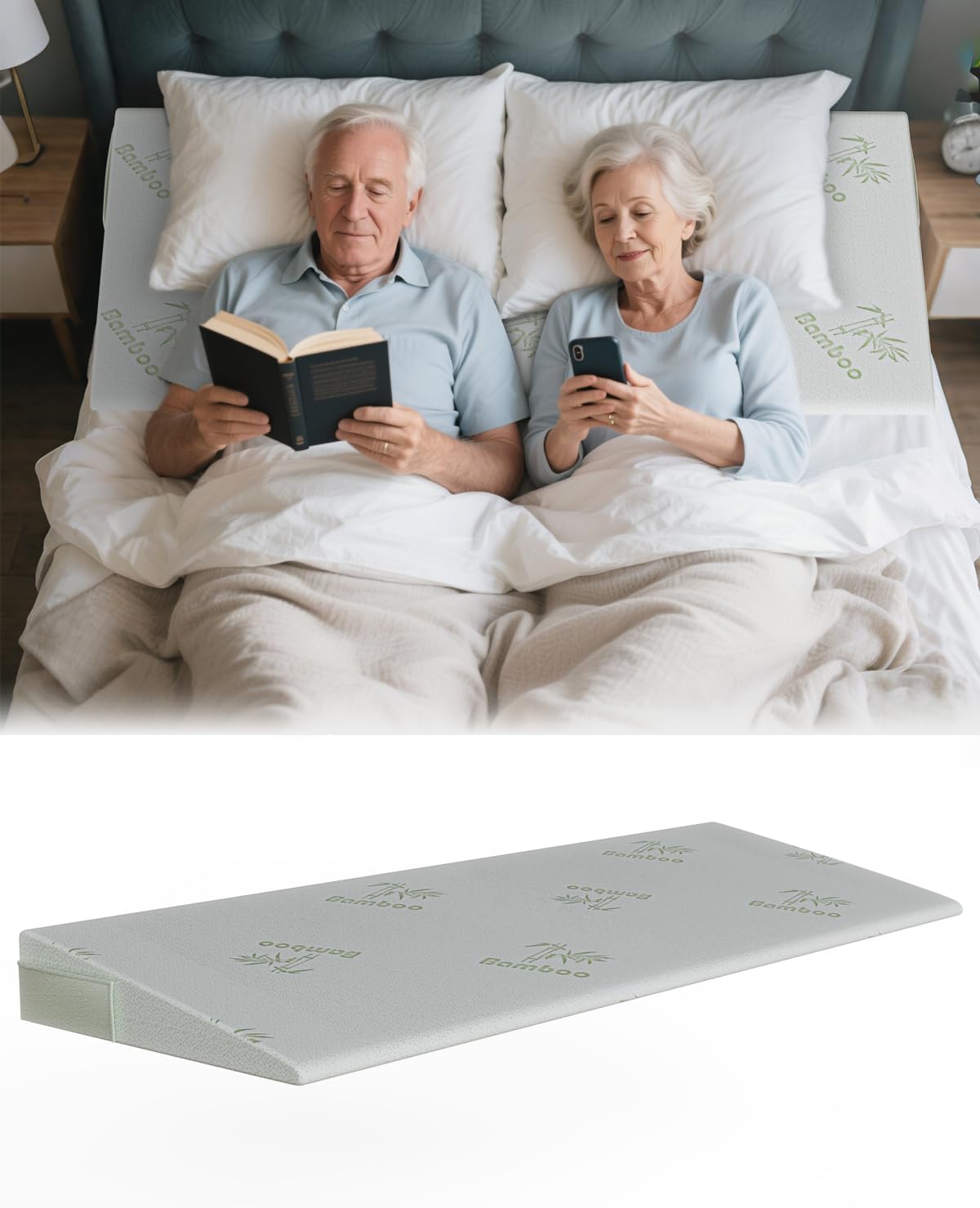 Extra Wide Wedge Pillow for Acid Reflux Relief,7.5 inch Height,Queen Size Mattress Wedge,Inclined Mattress Elevator,Bed Wedge Pillow for Sleeping,Gerd Snoring,Post Surgery 7.5x26x60 in 7.5 Inch Height Queen