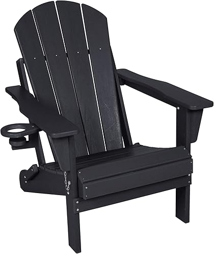 Miniatura 3 de RESINTEAK Silla Adirondack plegable, resistente a todo tipo de clima, tamaño adulto con asiento de 21 pulgadas de ancho, plástico reciclable de