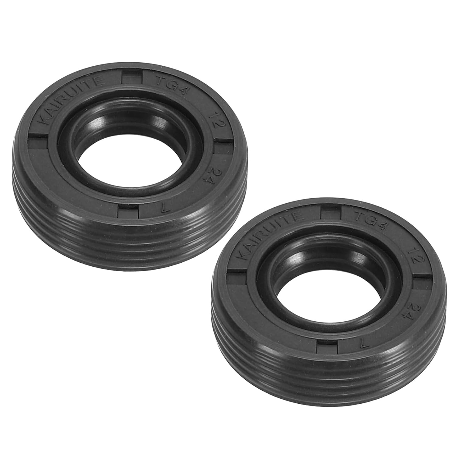 PATIKIL EU Radial Shaft Seal, 2 Pcs 12mm x 24mm x 7mm Nitrile Rubber TG4 Oil Seal for Bearing Shaft Oil Pumps Engines, Black