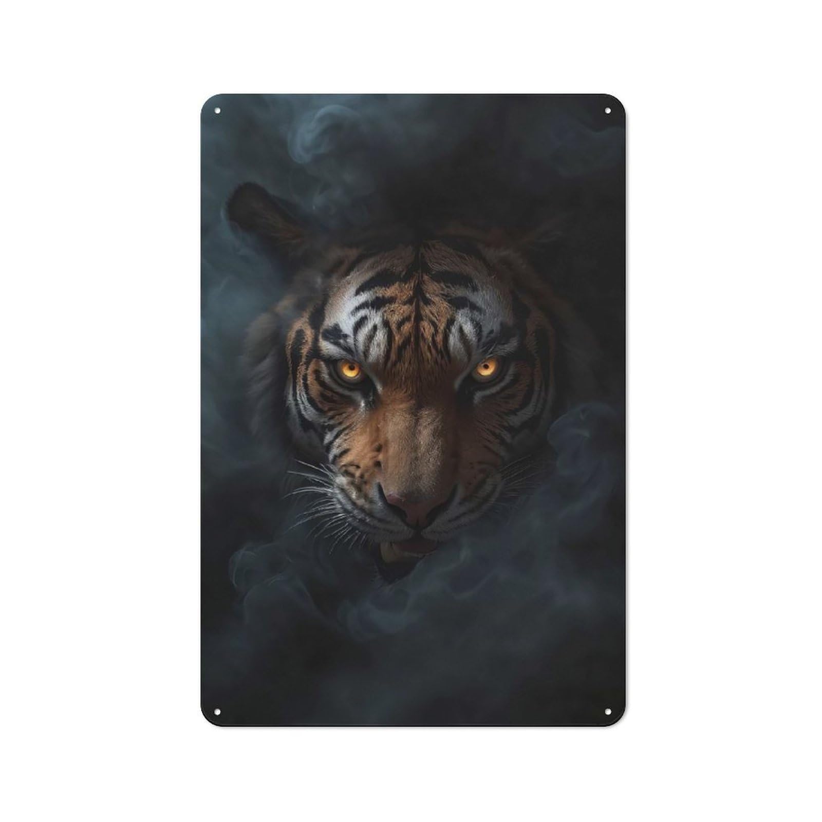 Junmoney Wild Tiger Halloween Country Metal Wall Decor 30X20cm, Country Metal Sign For Kitchen, Cottage, Porch Or Garden Room
