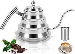 1,2 L Chaleira Bico de Ganso, Chaleira 304 Inox Bico de Ganso, Estrutura de Aquecimento de 3 Camadas, Com Tela de Filtro