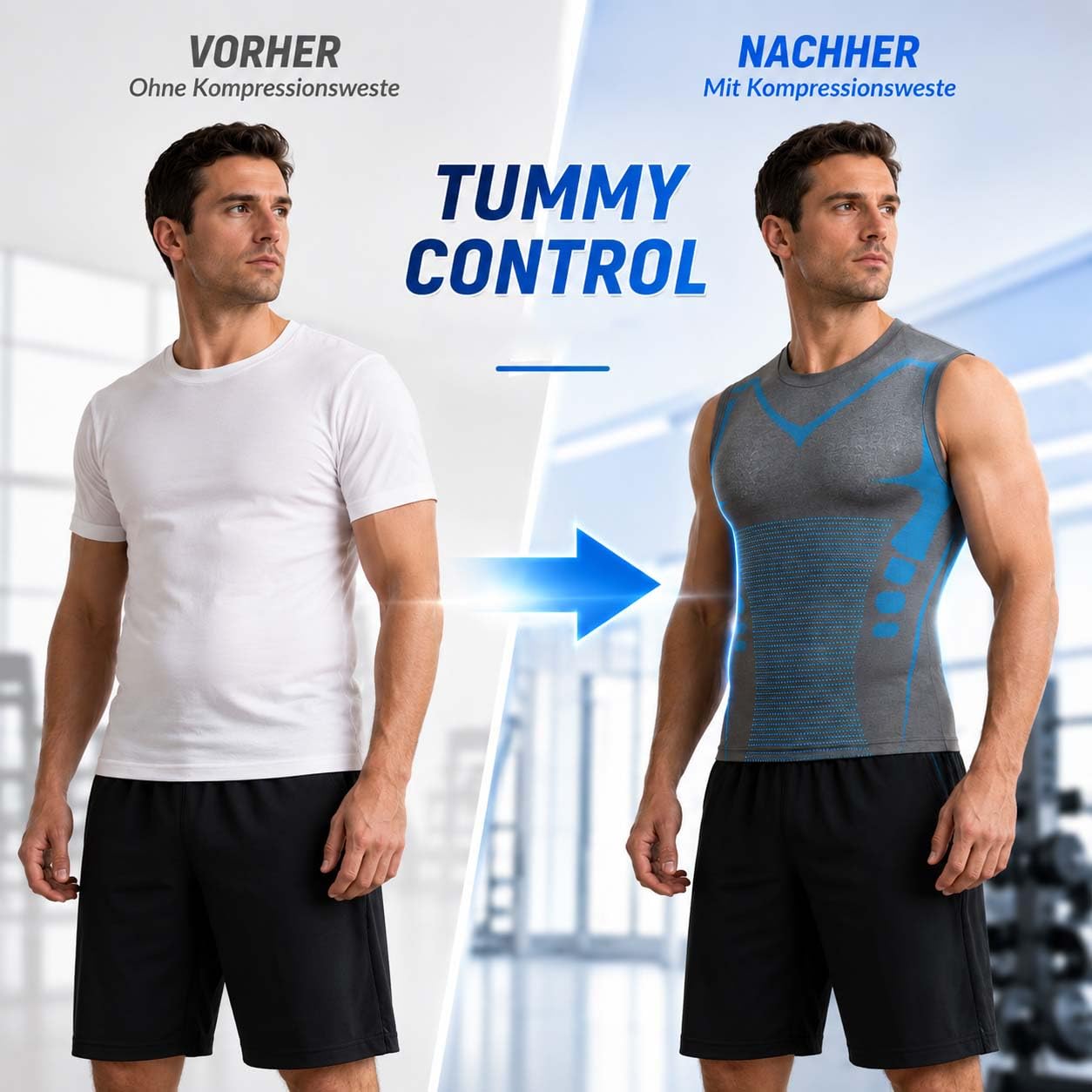 Sculpd Shirt Kompression, Sculpd 4.0 Shirt Kompressions Unterhemd MäNner, Figurformend füR Den Bauch,Atmungsaktiv, Schnelltrocknend, Geeignet füR Fitness und Alltag