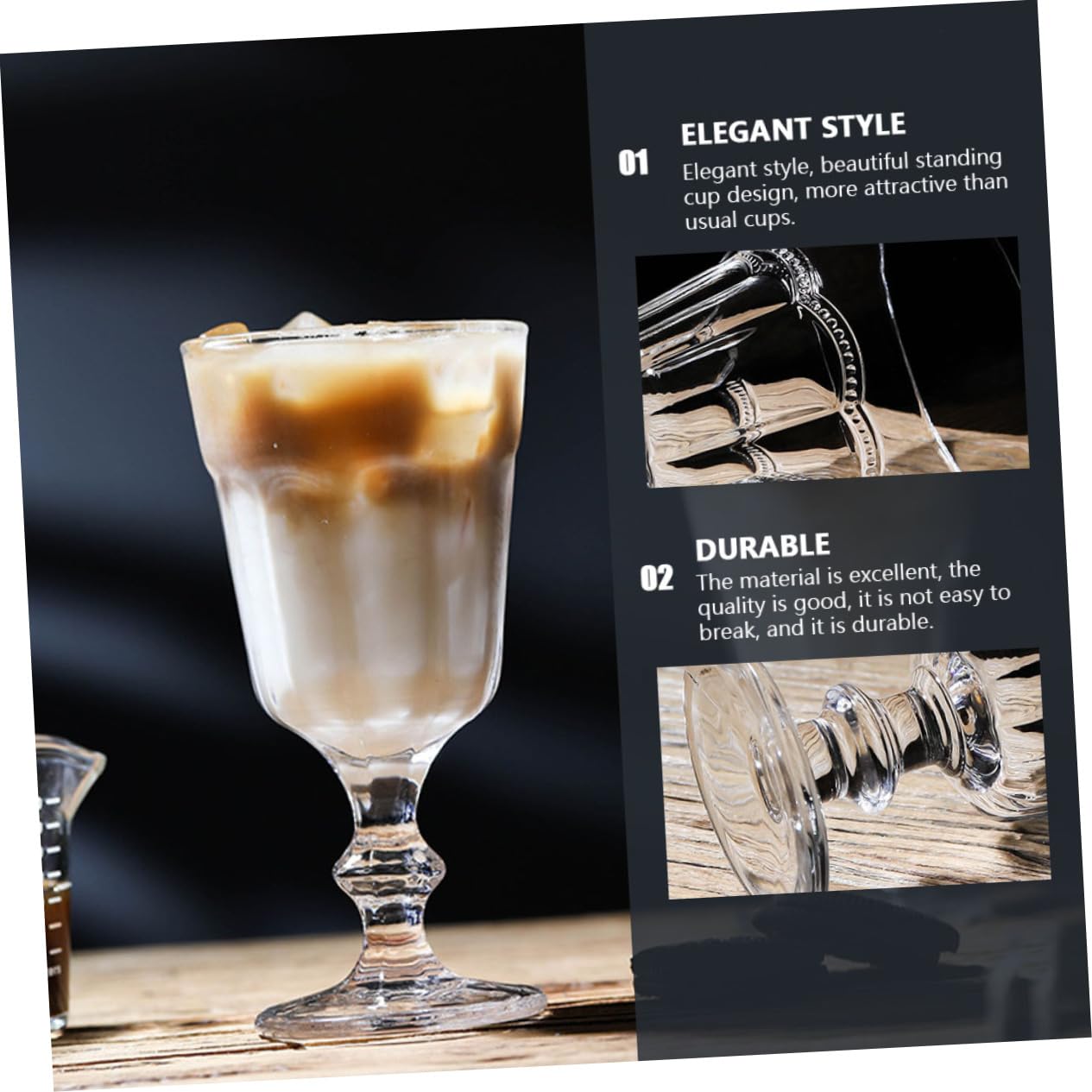 Ciotole da dessert in vetro, tazze da dessert, 2 pezzi Coppa gelato Contenitore for bevande Tazza da caffè trasparente Ciotola for frutta con piedi Snack Piatto for gioielli Ciotola for gelato Tazza S