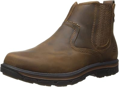 Skechers Men's Relaxed Fit Segment Dorton Boot, Dark Brown, 9 W US
